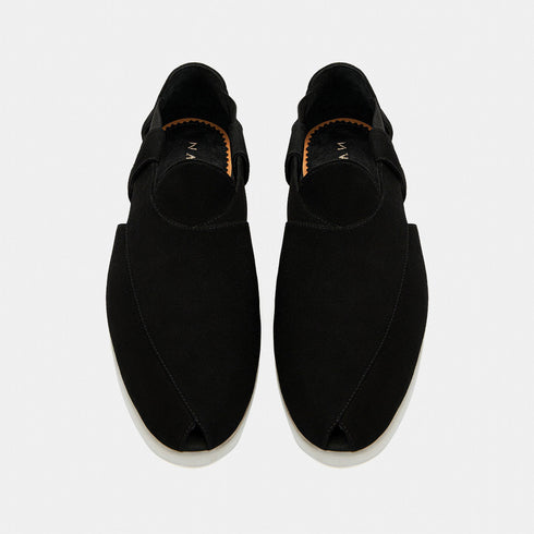 Summer Peshauri | Solid Black Suede
